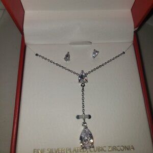 Ladies Tea  Drop Necklace and Earring set